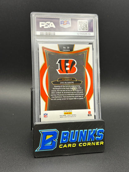 2024 Joe Burrow Red & Blue Shock Select PSA 10
