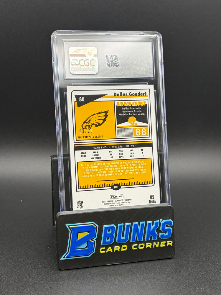 2022 Dallas Goedert Premium Edition Green Timeless Tributes CGC 10 3/20