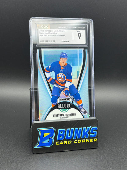 2025-26 Matthew Schafer Extended Rookies Upper Deck Allure CGC 9