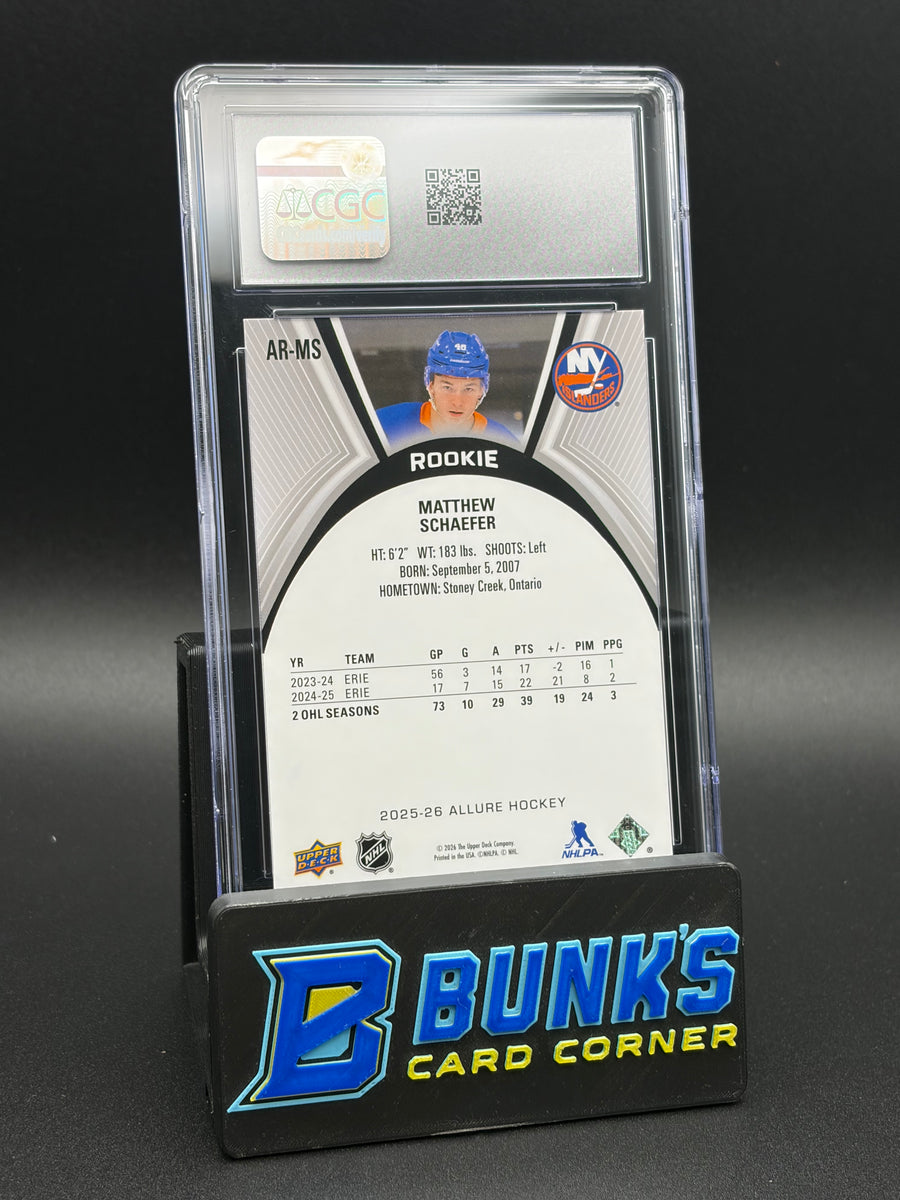 2025-26 Matthew Schafer Extended Rookies Upper Deck Allure CGC 9