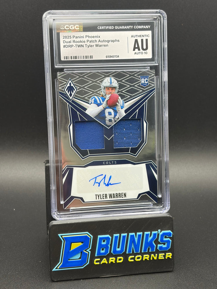 2025 Tyler Warren Dual Rookie Patch Auto Phoenix CGC AU Auto 10 RC 92/249
