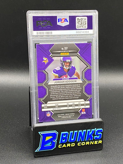 2023 Jordan Addison Silver No Huddle PSA 9