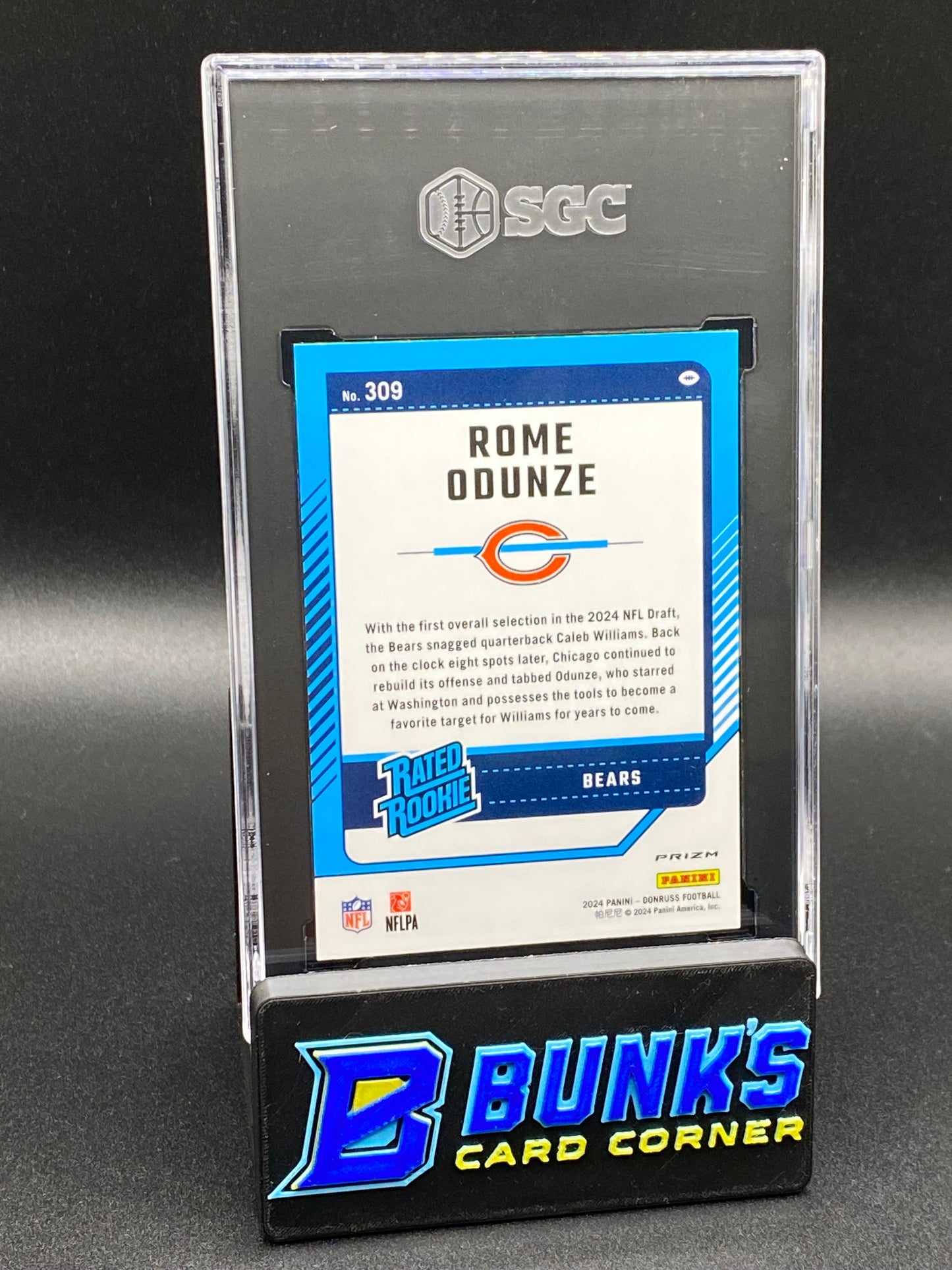 2024 Rome Odunze Optic Preview Pink Prizm SGC 10