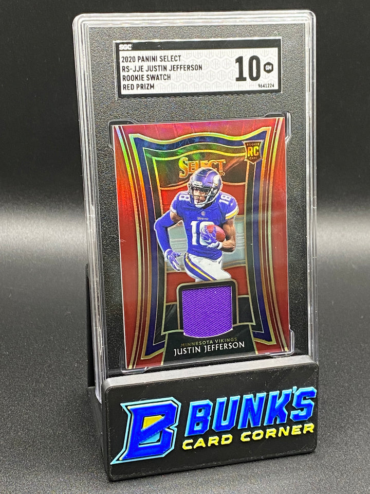 2020 Justin Jefferson Rookie Swatch Red Prizm SGC 10