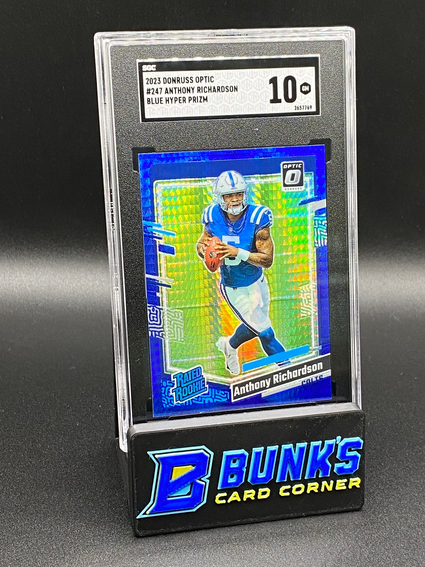 2023 Anthony Richardson Blue Hyper Prizm SGC 10