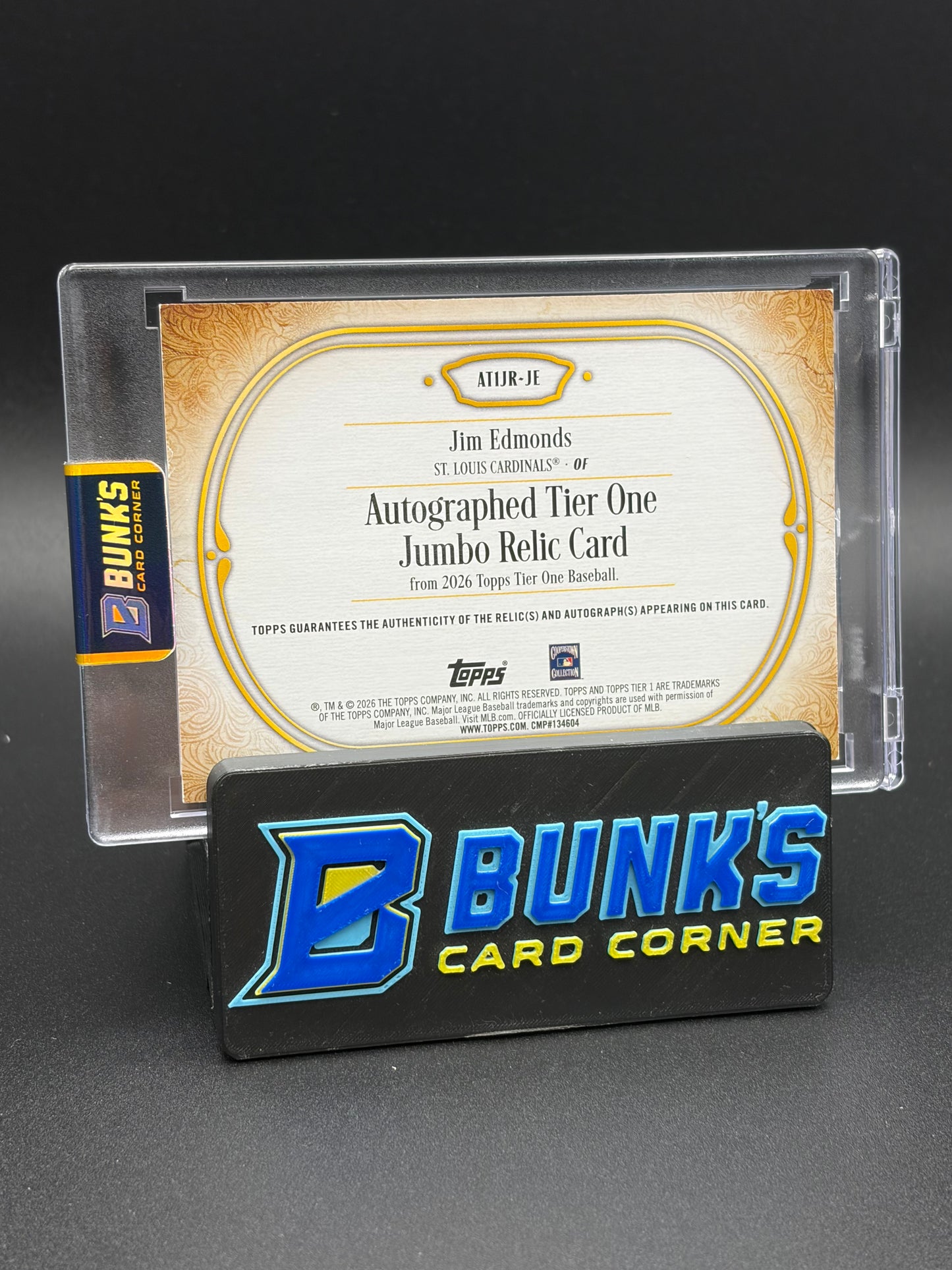 2026 Jim Edmonds Topps Tier One Jumbo Auto 55/56