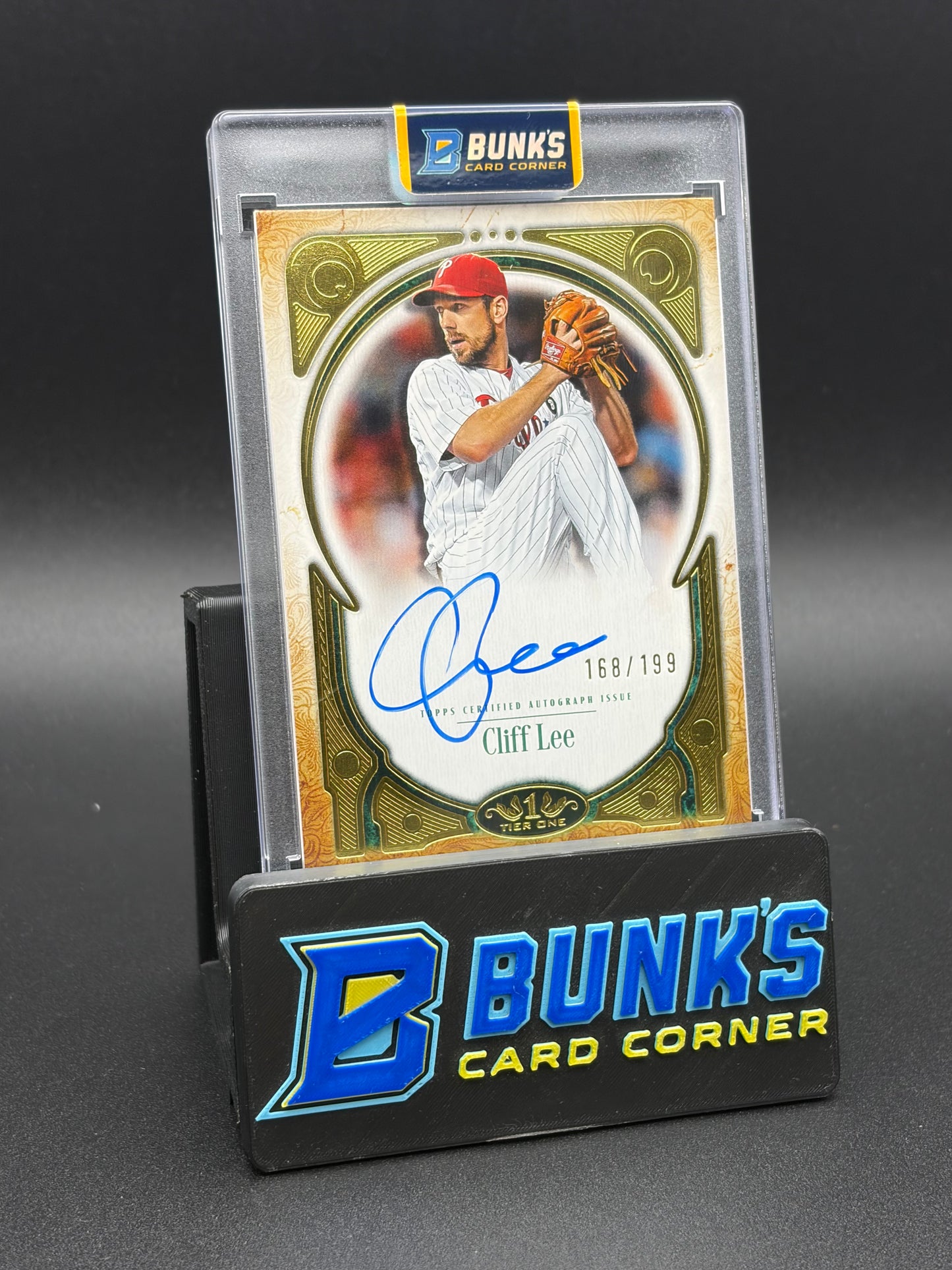 2026 Cliff Lee Topps Tier One Auto Gold Foil 168/199
