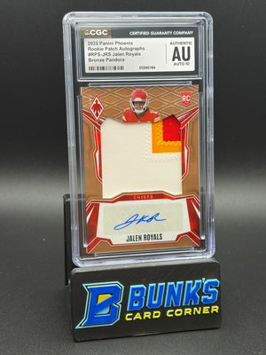 2025 Jalen Royals Bronze Pandora Rookie Patch Auto Phoenix CGC AU Auto 10 RC