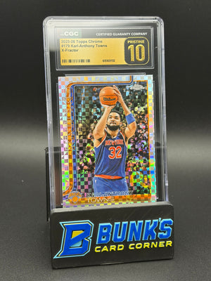 2025-26 Karl Anthony Towns X-Fractor Topps Chrome CGC Pristine 10