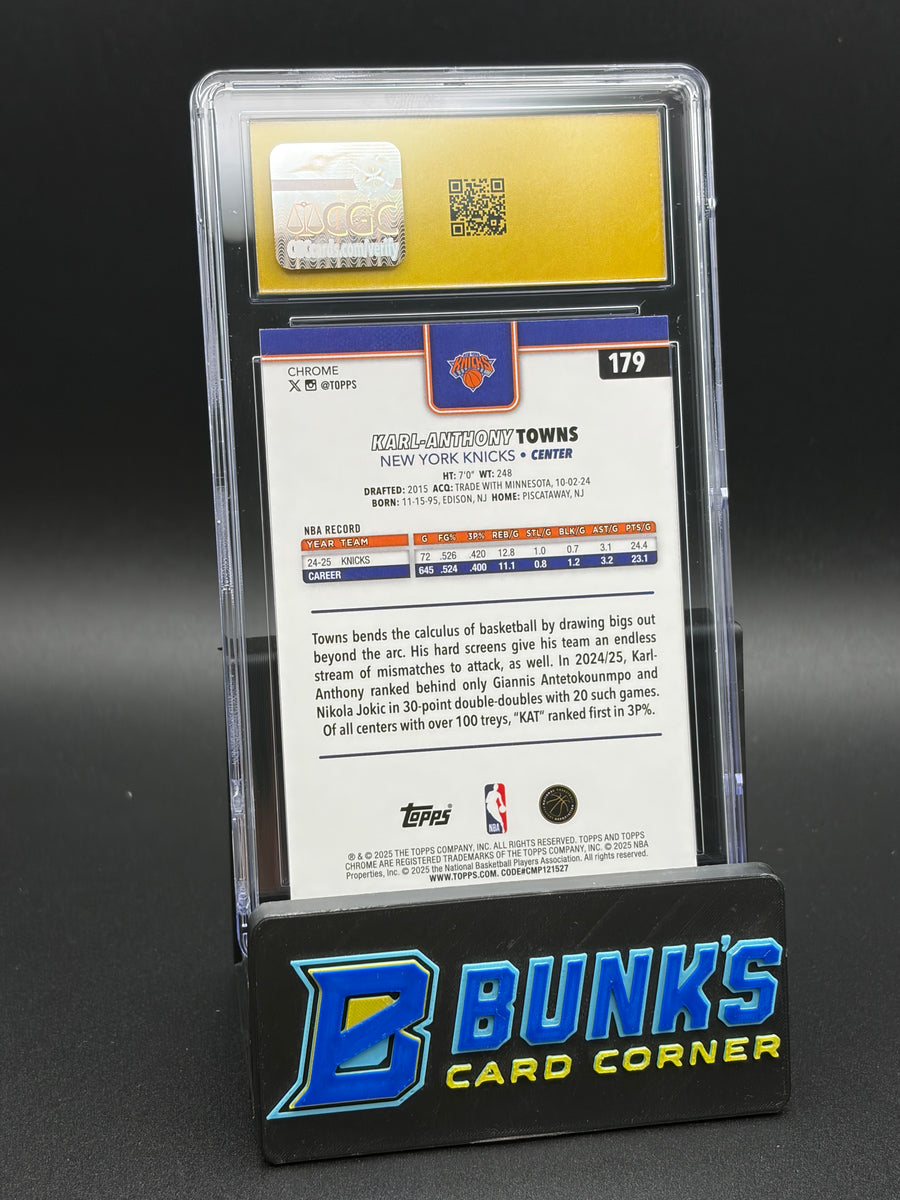 2025-26 Karl Anthony Towns X-Fractor Topps Chrome CGC Pristine 10
