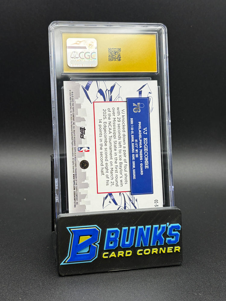 2025-26 VJ Edgecombe Clutch City Prospects Topps CGC Pristine 10