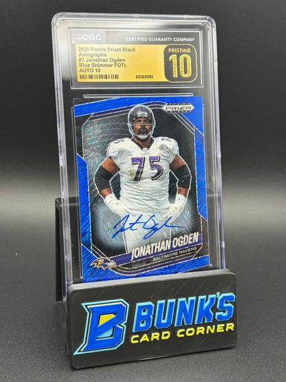 2025 Jonathan Ogden Blue Shimmer FOTL Auto CGC Pristine 10 Auto 10