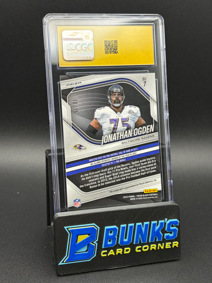 2025 Jonathan Ogden Blue Shimmer FOTL Auto CGC Pristine 10 Auto 10