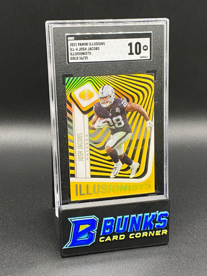 2021 Josh Jacobs Illusionists Gold 16/25 SGC 10