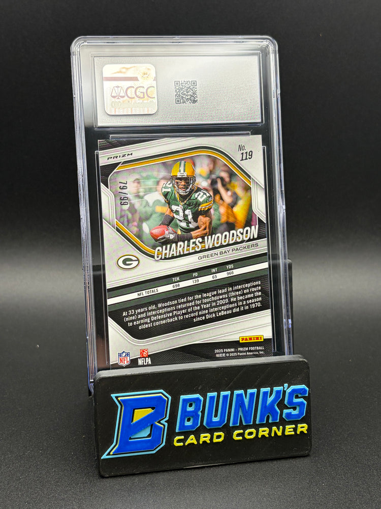2025 Charles Woodson Blue Ice Panini Prizm CGC 10 79/99