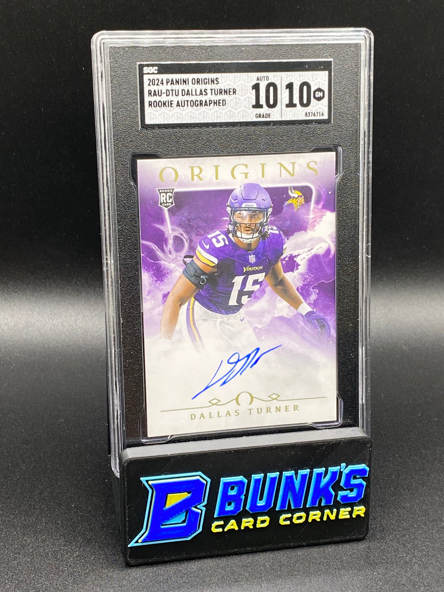 2024 Dallas Turner Rookie Auto. SGC 10/10
