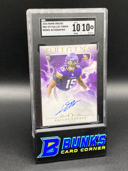 2024 Dallas Turner Rookie Auto. SGC 10/10