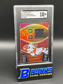 2021 Ja'Marr Chase Draft Selections Material Red Prizm SGC 10