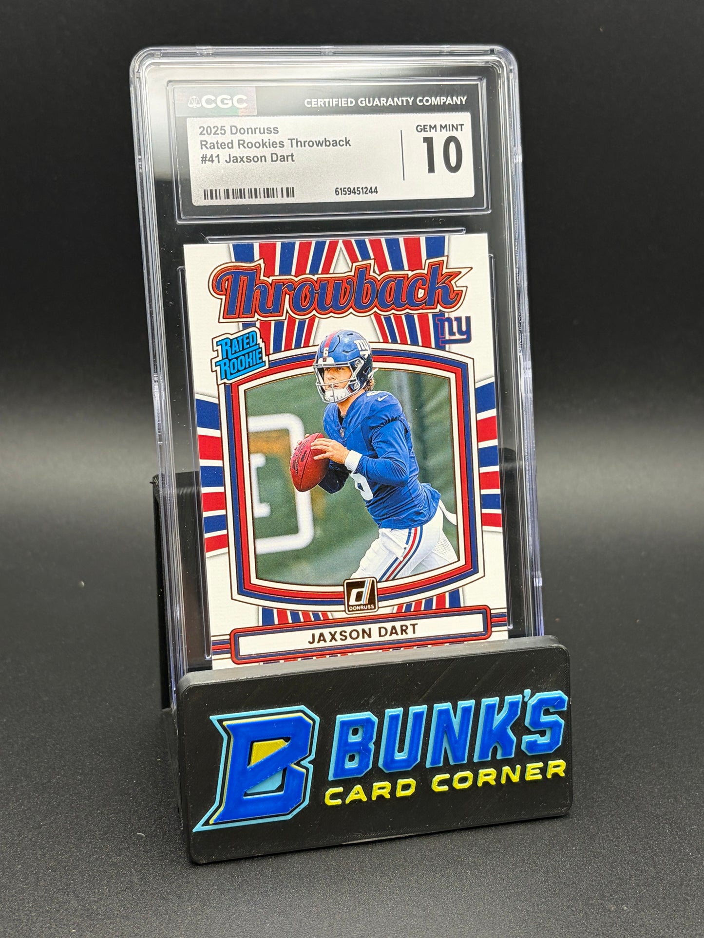 2025 Jaxson Dart Rated Rookies Throwback Donruss CGC 10