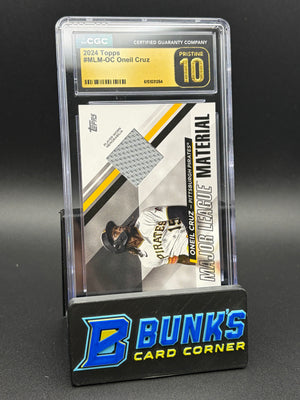 2024 Oneil Cruz Topps Memorabilia CGC Pristine 10