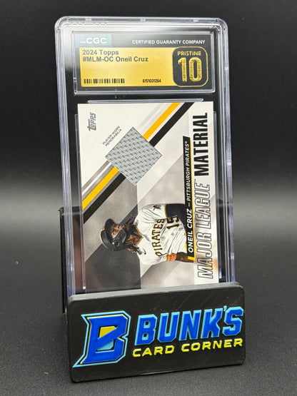 2024 Oneil Cruz Topps Memorabilia CGC Pristine 10