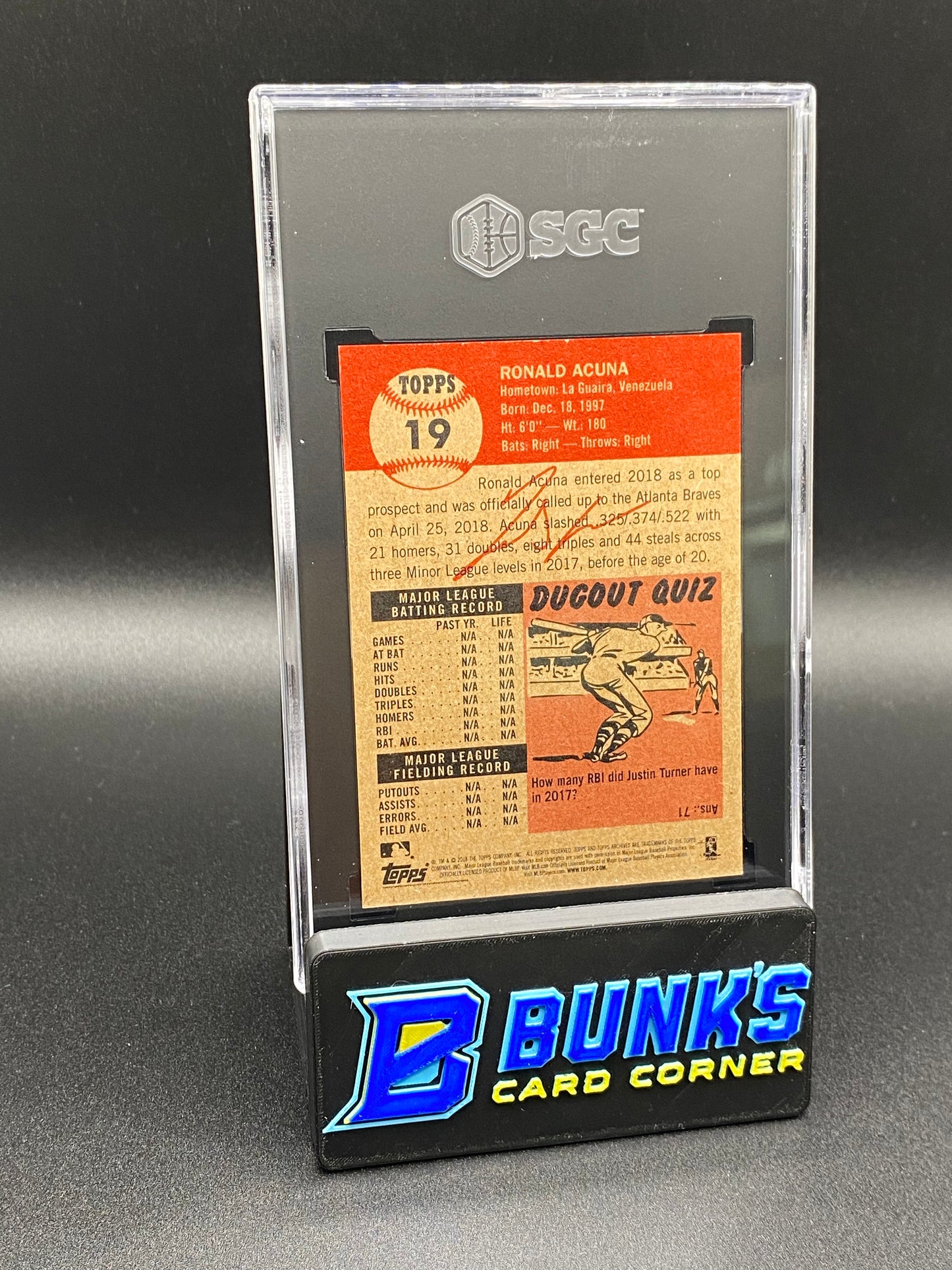 2018 Ronald Acuna Jr. SGC 9.5