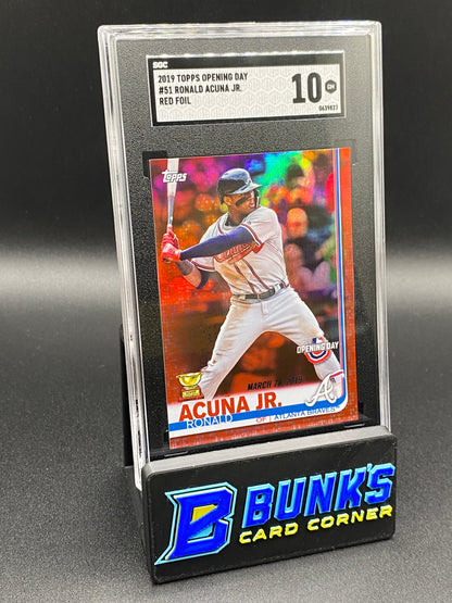 2019 Ronald Acuna Jr. Red Foil SGC 10