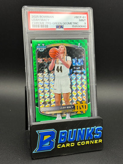 2025 Leah Macy Chrome Prospect Green Geometric PSA 9 89/99