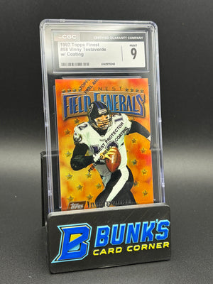 1997 Vinny Testaverde w/Coating Topps Finest CGC 9