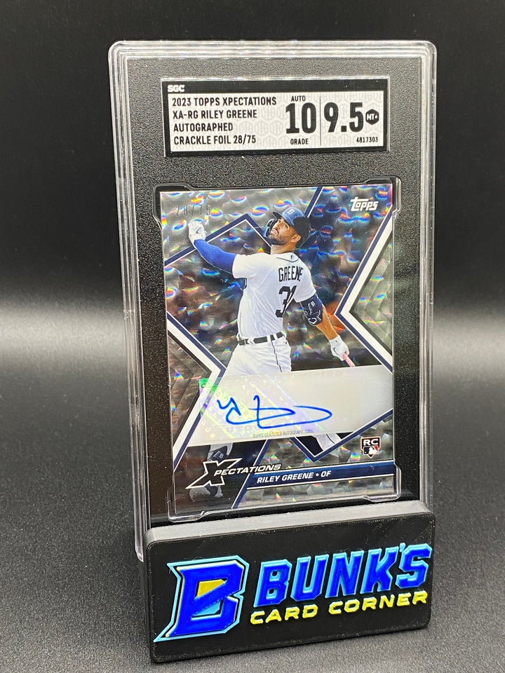 2023 Riley Greene Auto. Crackle Foil 28/75 SGC 10/9.5