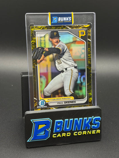 2024 Paul Skenes Bowman Chrome Yellow Cunar Crater Ref 30/75