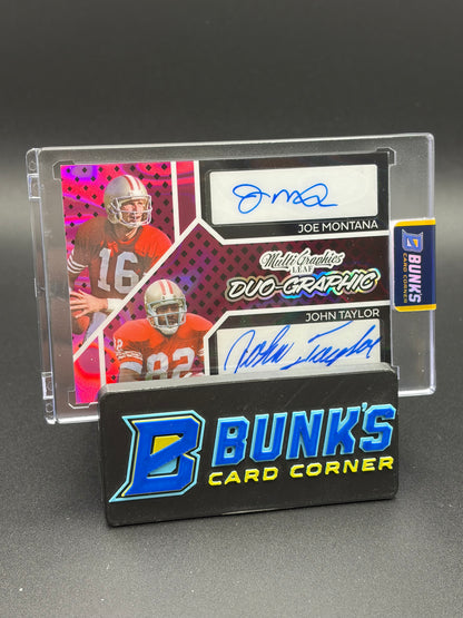 2024 Joe Montana & John Taylor Leaf Duo-Graphic Pink Auto 7/7