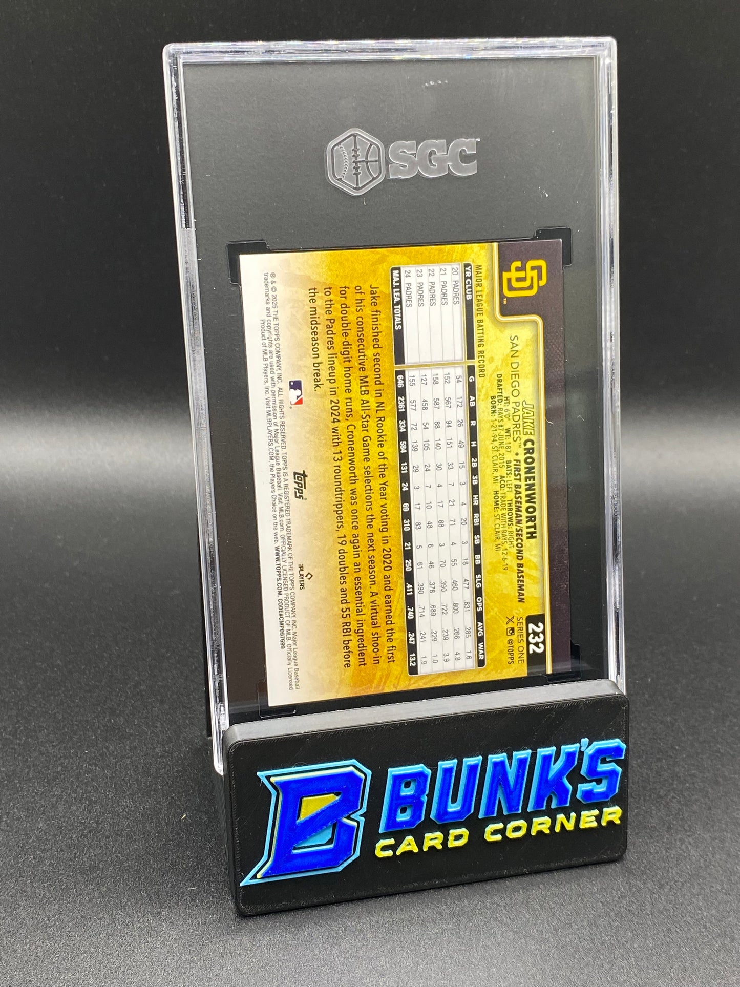 2025 Jake Cronenworth Golden Mirror Variation SGC 9.5