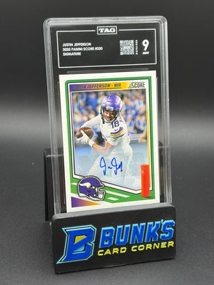 2025 Justin Jefferson Panini Score Signature TAG 9