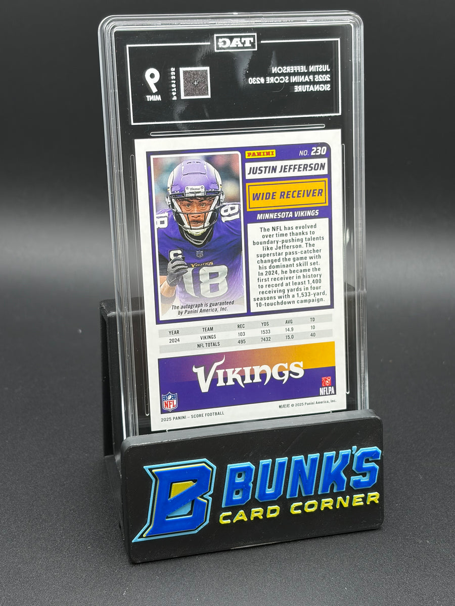 2025 Justin Jefferson Panini Score Signature TAG 9