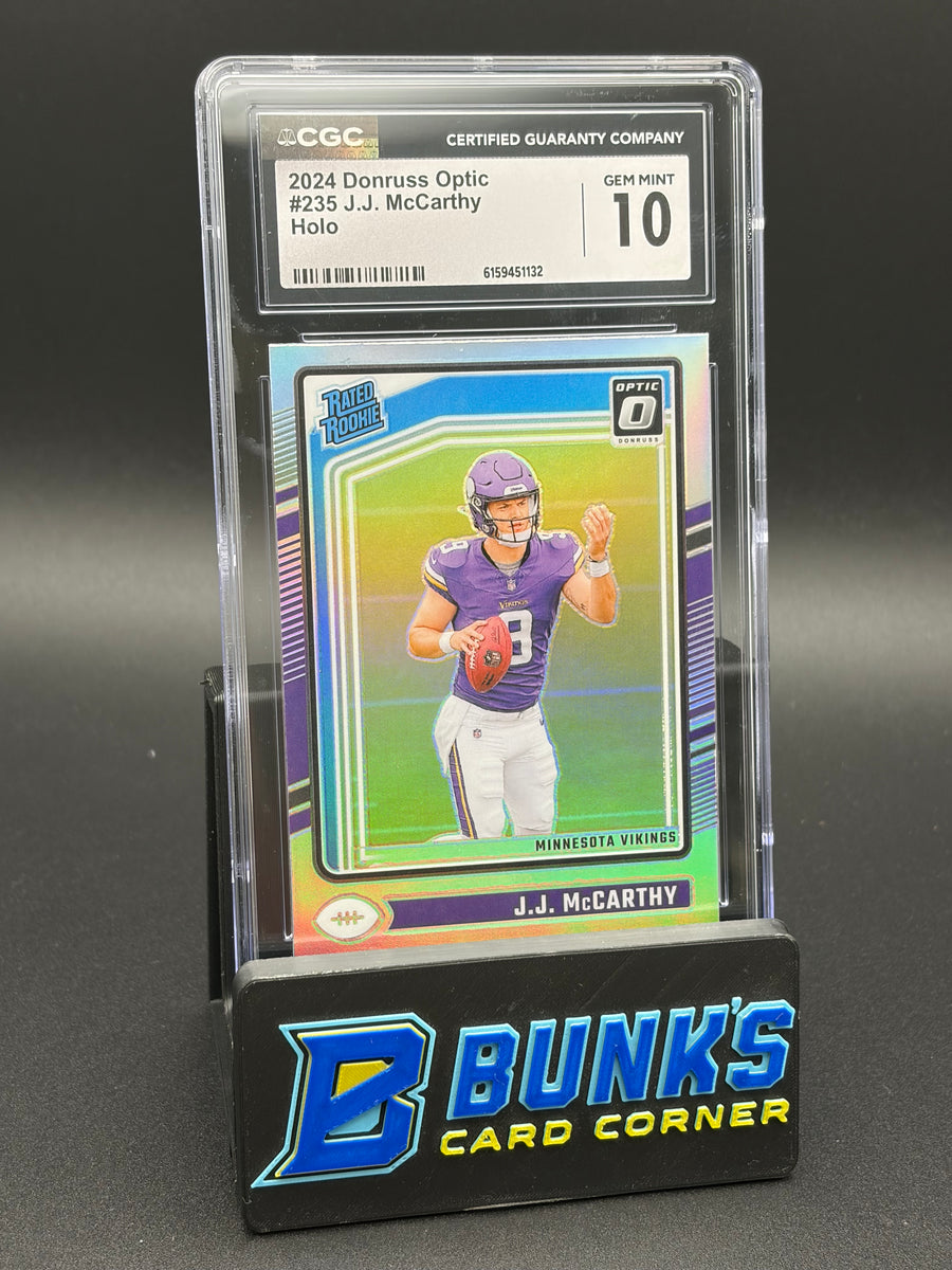 2024 JJ McCarthy Holo Donruss Optic CGC 10 RC