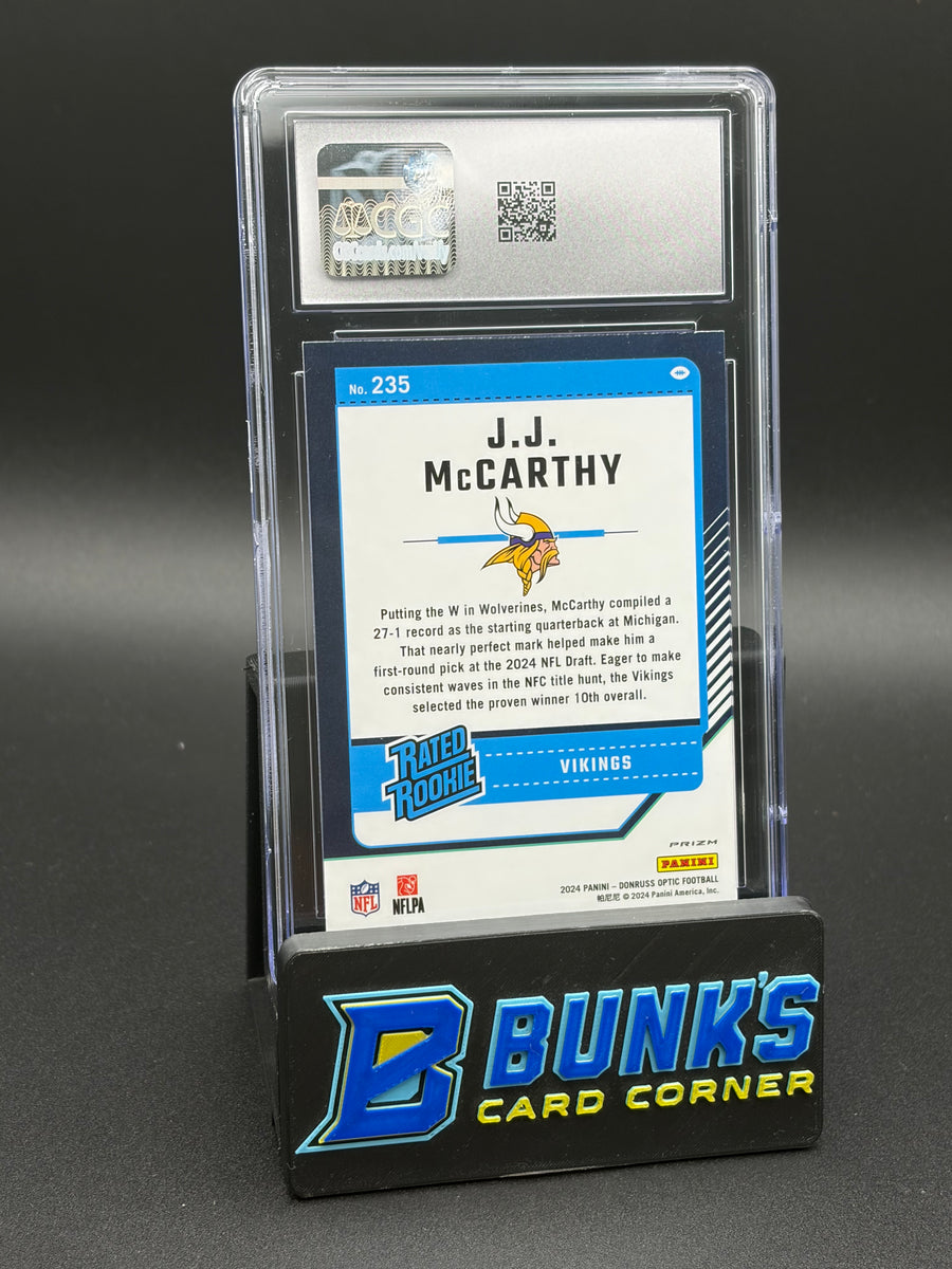 2024 JJ McCarthy Holo Donruss Optic CGC 10 RC