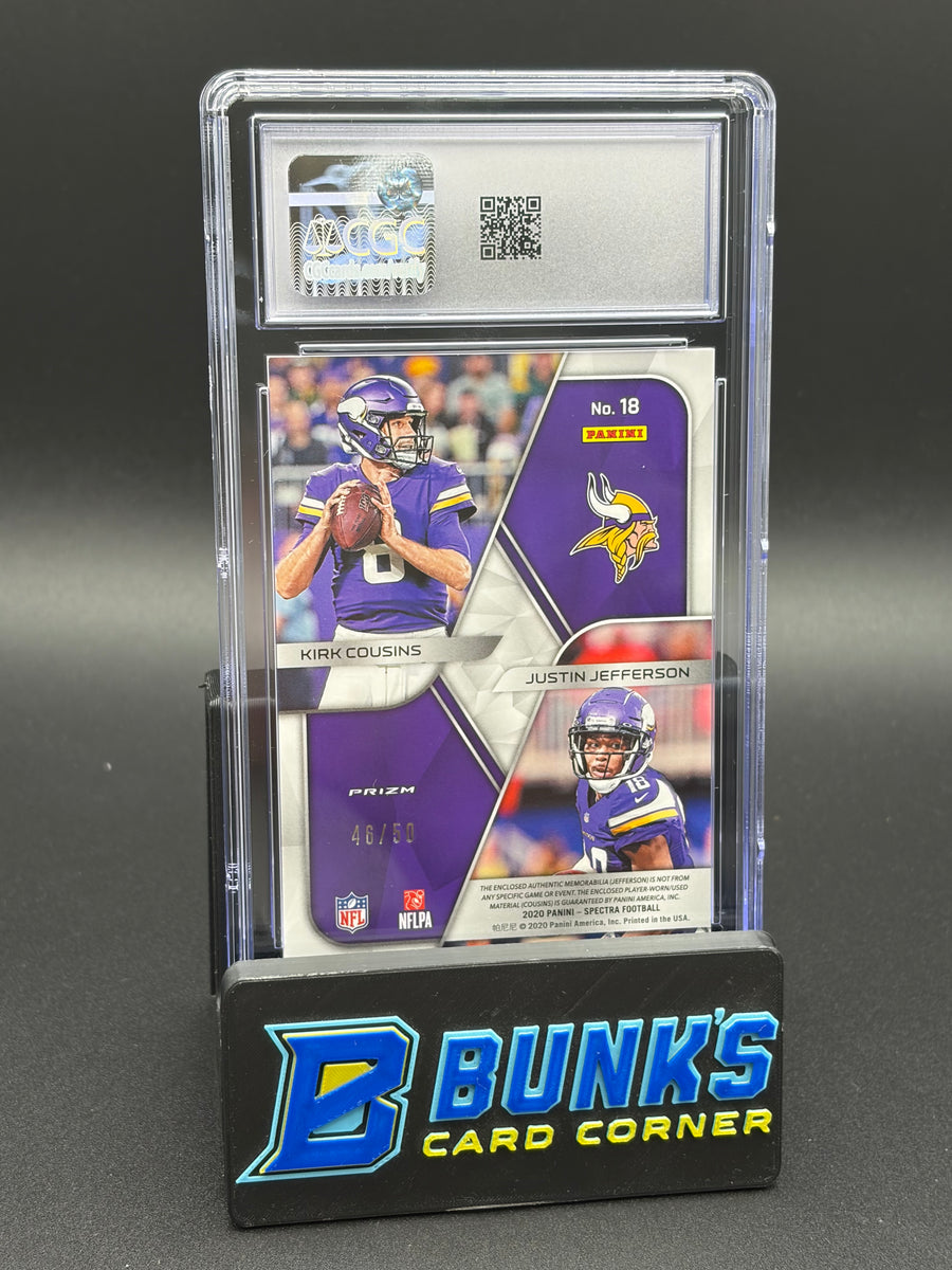 2020 Justin Jefferson & KirkCousins Neon Blue Dynamic Duos CGC 9 46/50