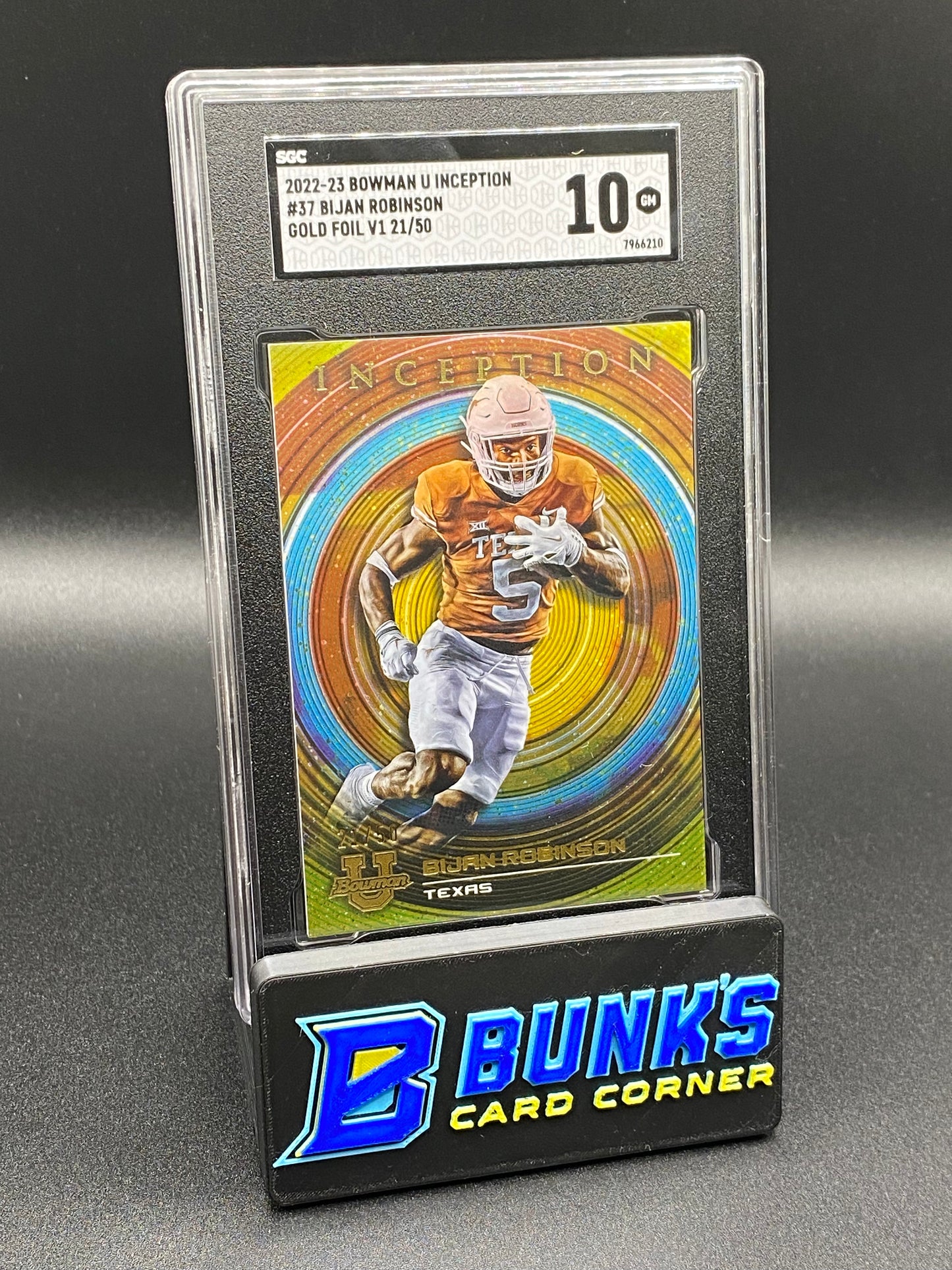 2022-23 Bijan Robinson Gold Foil V1 21/50 SGC 10