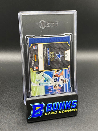 2016 Ezekiel Elliott Jumbo Swatch Auto. Orange Prizm 20/30 SGC Auto 10