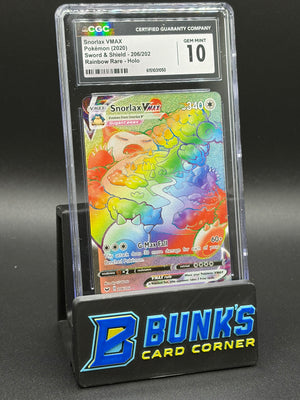 Snorlax VMAX Rainbow Rare Holo CGC 10
