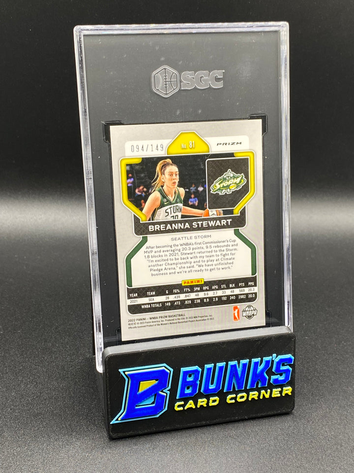 2022 Breanna Stewart Blue Prizm 94/149 SGC 9.5