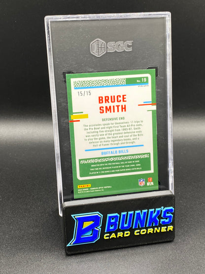 2023 Bruce Smith Blue Glitter Prizm 15/15 SGC 10