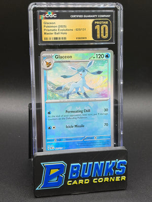 Glaceon Master Ball Holo CGC Pristine 10