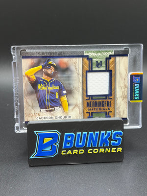 2025 Jackson Chourio Meaningful Material Relic Topps Patch 3/35