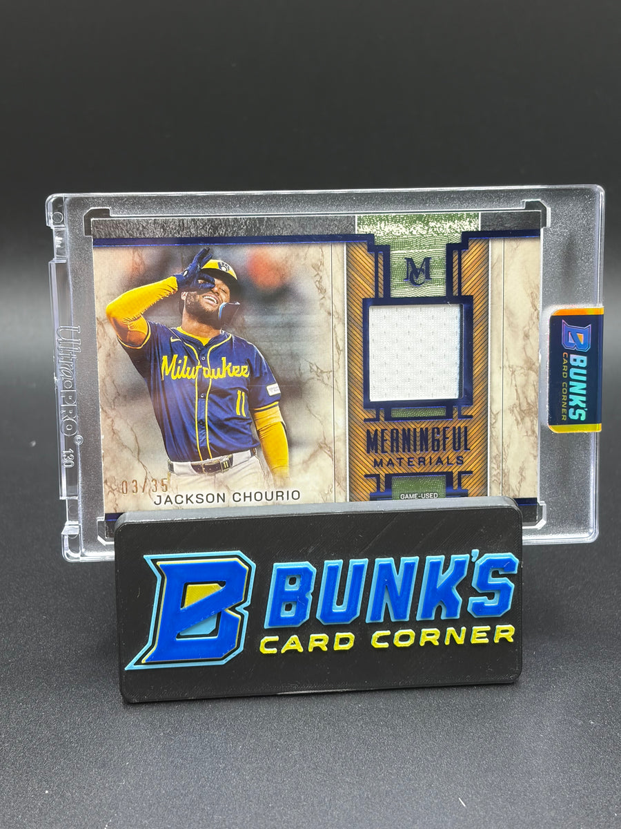 2025 Jackson Chourio Meaningful Material Relic Topps Patch 3/35