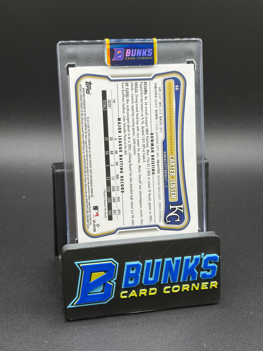 2026 Carter Jensen Bowman Chrome Mega Box Mojo Yellow Refractor RC 68/75