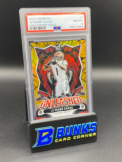 2024 Ja'Marr Chase Unleashed Gold PSA 8