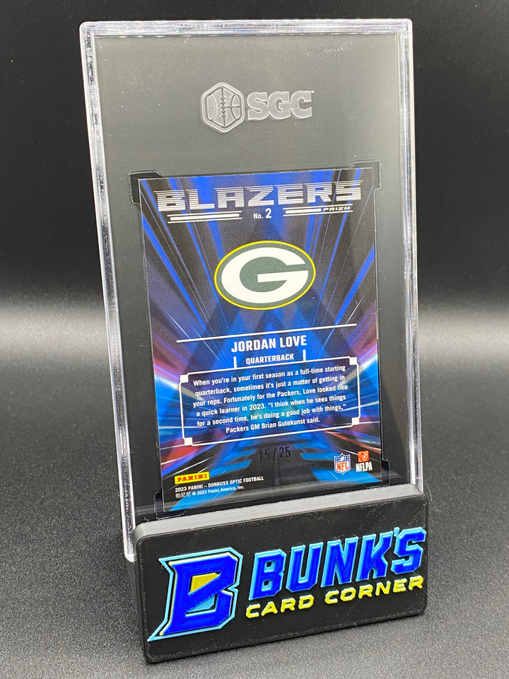 2023 Jordan Love Blazers Black Pandora Prizm 15/25 SGC 10