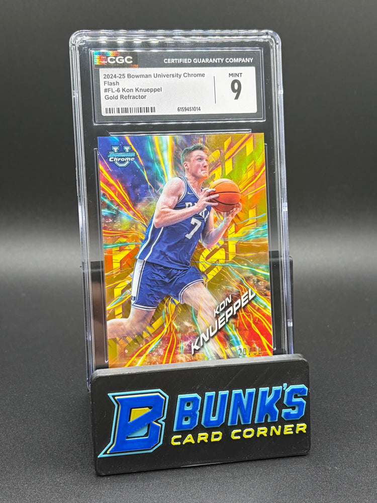 2024-25 Kon Knueppel Gold Refractor Flash BU Chrome CGC 9 20/50